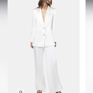 elliatt centrist white silky single breasted lapel collar blazer suit jacket new